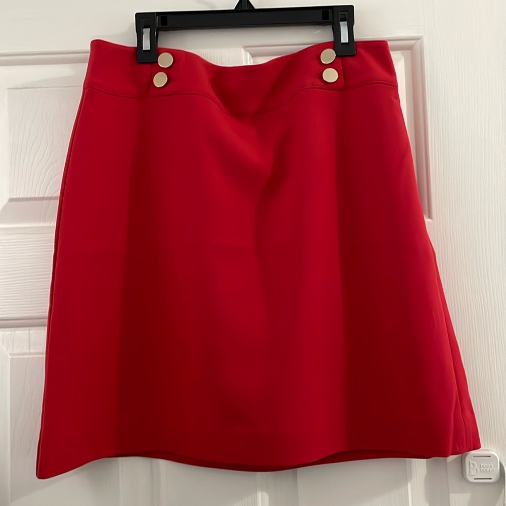 Red mini skirt with buttons